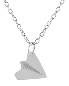 Stainless Steel One Direction Silver Harry's Paper Airplane Style Pendant with a 20
