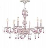 Crystorama 5036-AW-RO-MWP Chandelier, Antique White Finish with Majestic Wood Polished Crystal