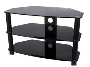 Vivanco TV/AV M&ouml;bel (3 Ebenen mit 8mm Hartglas, integriertes Kabelmanagement) 0,8m schwarz