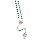 Silver-tone Celtic Crucifix Rosary Necklace - 28 Inch - JewelryWeb