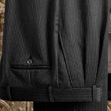 Pleated Pinstripe Wool Trousers