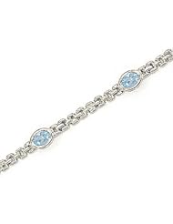 14kt Yellow Gold Oval Aquamarine Bracelet.