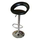 Black Faux Leather & Chrome Base Adjustable Height Swivel Bar Stool