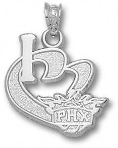 Phoenix Suns Sterling Silver ''I Heart'' Logo 3/4'' Pendant