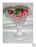 Fenton Satin Glass Footed Strawberry Bowl
