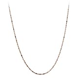 Rose Gold Plated Sterling Silver Bar Bead Chain Necklace, 18"