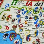 イタリアマップ柄タペストリー・チーズ サイズ：85cm×57cm コットン100％ 