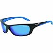 Arnette Swing Plate Adult Lifestyle Sunglasses w/ Free B&F Heart Sticker Bundle - 2092/55 Matte Black with Blue Temple/Blue Mirror