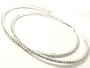 Beautiful X-Large & Blingy 3" ICE Crystal Lined Hoop Earrings Silver Tone by Christina Collection (32T10), 3 Inch