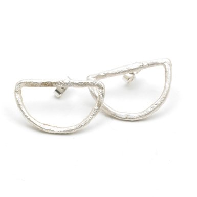 Silver Semi-Circle Earrings By Disa Allsopp