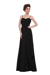 A-line Natural   Waistline Spaghetti Strap Chiffon Floor Length Evening Dress/Bridesmaid Dress/Prom Dress/Party Dress 