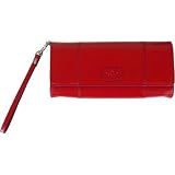 Cherry Red Plum Baekgaard Colorful Leather Clutch Wristlet Bag Wallet