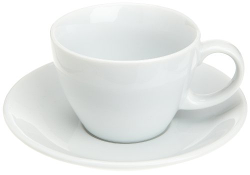 Kitchen Supply 8093 White Porcelain Cup and Saucer