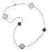 Sterling Silver Black and White Mother of Pearl Clover Necklace, 20