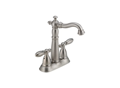 Delta 2155SS-216SS Victorian Double-Handle Centerset Lavatory Faucet with Metal Pop-Up, Stainless