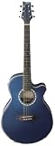 Ashton SL29CEQTBB Schlanker K&ouml;rper Elektro Akustik Gitarre mit eingebauten Tuner blau