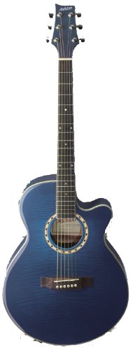 Ashton SL29CEQTBB Schlanker K&ouml;rper Elektro Akustik Gitarre mit eingebauten Tuner blau