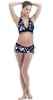2pc Contrast Trimmed Halter Hipster Swimsuit