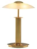 Holtkoetter Halogen Table Lamp with Glass Shade - Antique Brass with Champagne Glass