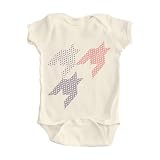 Girl's Natural Color Organic One Piece Bodysuit with ABC Design - 6 Months