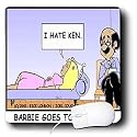 Londons Times Famous People Places Books Cartoons - BARBIE IN THERAPY - Mouse Pads