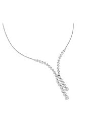The Seventeen Magazine Jewelry Collection- Evening Necklace- Gorgeous Sterling Silver Necklace Contains Round Bezel Set White Topaz
