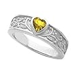 14K White Gold Citrine Heart Ring