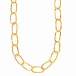 14k Gold Thick Hammered Oval Link Necklace- 38"