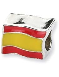 Sterling Silver Spanish Flag Charm for 3mm Charm Bracelets