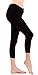 Women's Slimming Foldover Capri Crop Yoga Pants,Black,Large