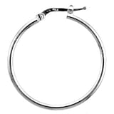 Sterling Silver 1mm Light Weight Tube Snap-down-post Hoop Earrings 1mm X 10mm (.40in)