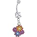 Vibrant Flower Bouquet Belly Ring