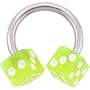 Green DICE Horseshoe Circular Barbell