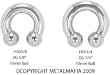 INTERNALLY THREADED 0G STEEL HORSESHOE HS05/8- 0G 5/8" 10MM BALL