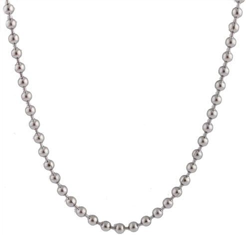 2 Pieces of Stainless Steel Silvertone 3mm 30 Inch Ball Chain Necklace