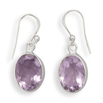 Faceted Amethyst French Wire Earrings