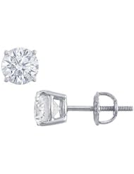 Platinum Round Diamond Stud Earrings 2.00 CT. TW.