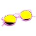 zeroUV - Retro Fashion P3 Frame Color Lens Round Horn Rimmed Sunglasses