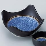 【美濃焼】刺身皿　黒釉吹墨　角向付（醤油小皿別売り）