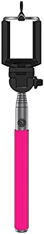 Selfie Stick, SideTechTM Self Portrait [Battery Free] Extendable Handled Stick with Adjustable Phone Holder &amp; Built-in Remote Shutter Designed for Apple, Android Smartphones (Pink)