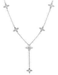 0.32 ct Diamond & 18K White Gold Posy Necklace