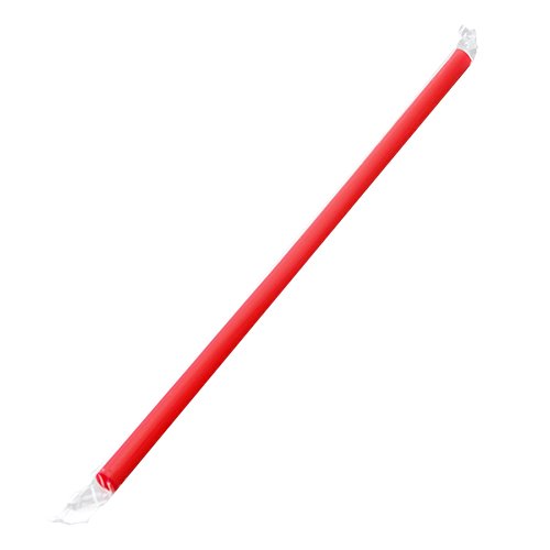 Lollicup C9075 (Red) Karat Giant Straws, Poly-Wrapped, 9