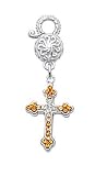 CleverEve's Sterling Silver Faded Amber Cross Charm