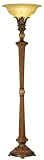 Brown Marble and Alabaster Torchiere Floor Lamp