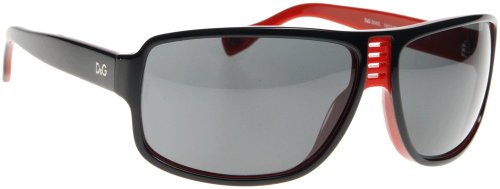 D&g By Dolce & Gabbana Unisex 3045 Black On Red Frame/Grey Lens Plastic Sunglasses