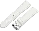 Hadley-Roma Men's MSM739RT 240 24-mm White Genuine 'Lorica' Leather Watch Strap
