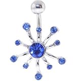Sapphire Blue Gem EXPLOSION Belly Button Ring