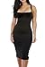 Alvaq Women's Sexy Backless Bodycon Midi Party Evening Dresses Large Black