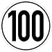 Produkt-Bild: Hinweisschild TEMPO 100 km/h, PVC-Klebeschild f&uuml;r verschiedene Einsatzbereiche, f&uuml;r LKW, Durchmesser: 200 mm