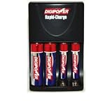 Digipower DPS-2500 Slim Travel Plug-In AA/AAA Battery Charger with 4 AA 2300mAh Batteries (Black)